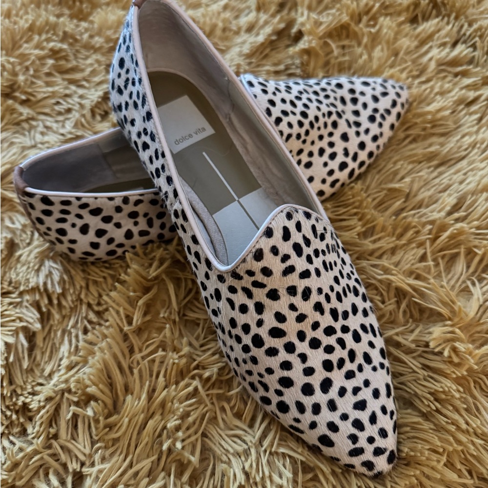 Anthropologie Dolce Vida Leopard Calf Hair Flat